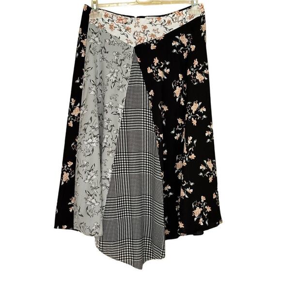 Calvin Klein black multi media midi skirt, 10, asymmetric, flowy, patchwork - Picture 1 of 5